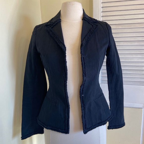 United Arrows Japan Fringed Cotton Blend Blazer - Picture 1 of 8